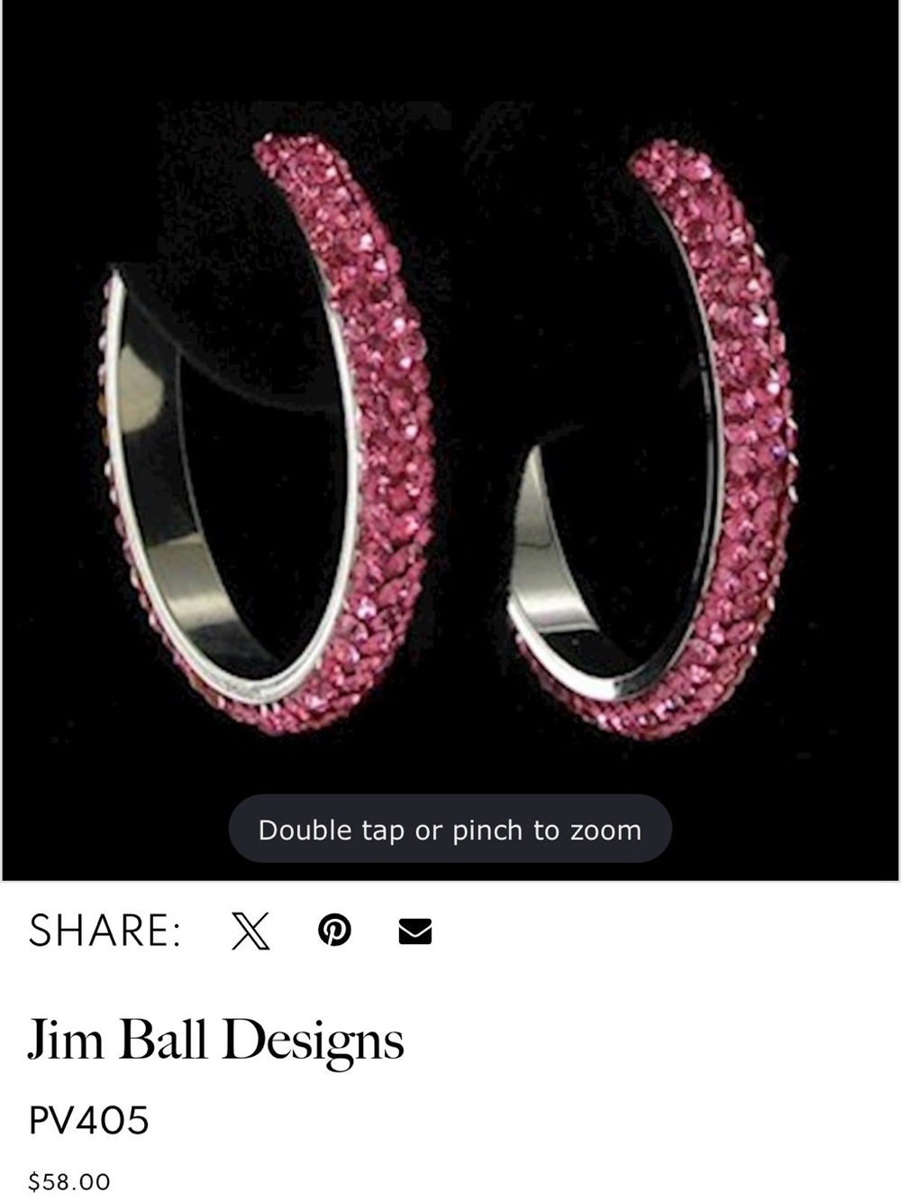 Jim Ball Designs
Rose pink Hoop earrings